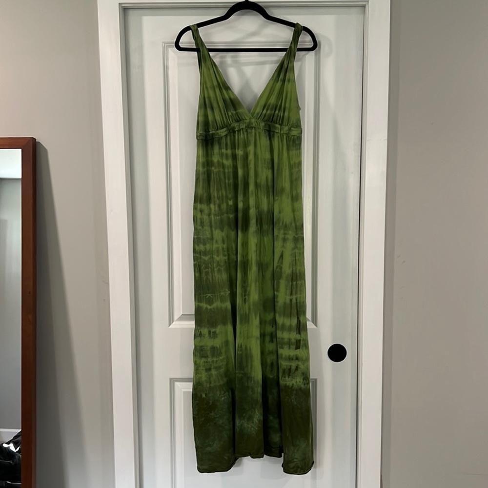 Gypsy 05 Green Tie-Dye Maxi Dress Medium